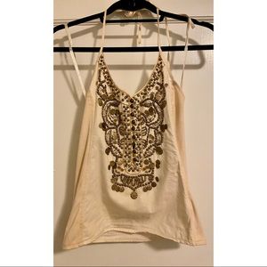 BCBG Beaded Halter Tank